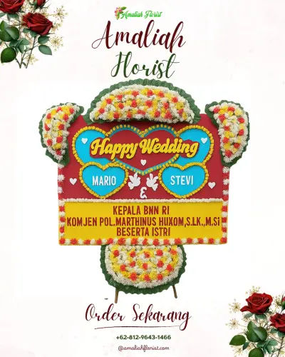 Karangan Papan Bunga Pernikahan di Cicaringin
